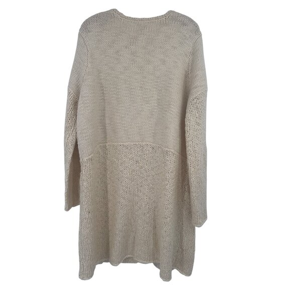 Sundance Womens Neve duster Cardigan Sweater chunky size XL Wool Blend Beige - Picture 4 of 6